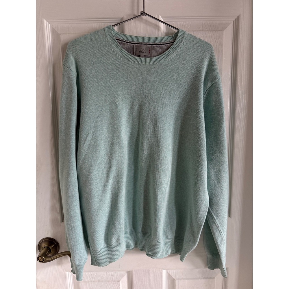 Marks & Spencer Collection Mens Mint Green Crew Neck Sweater Regular Fit Large